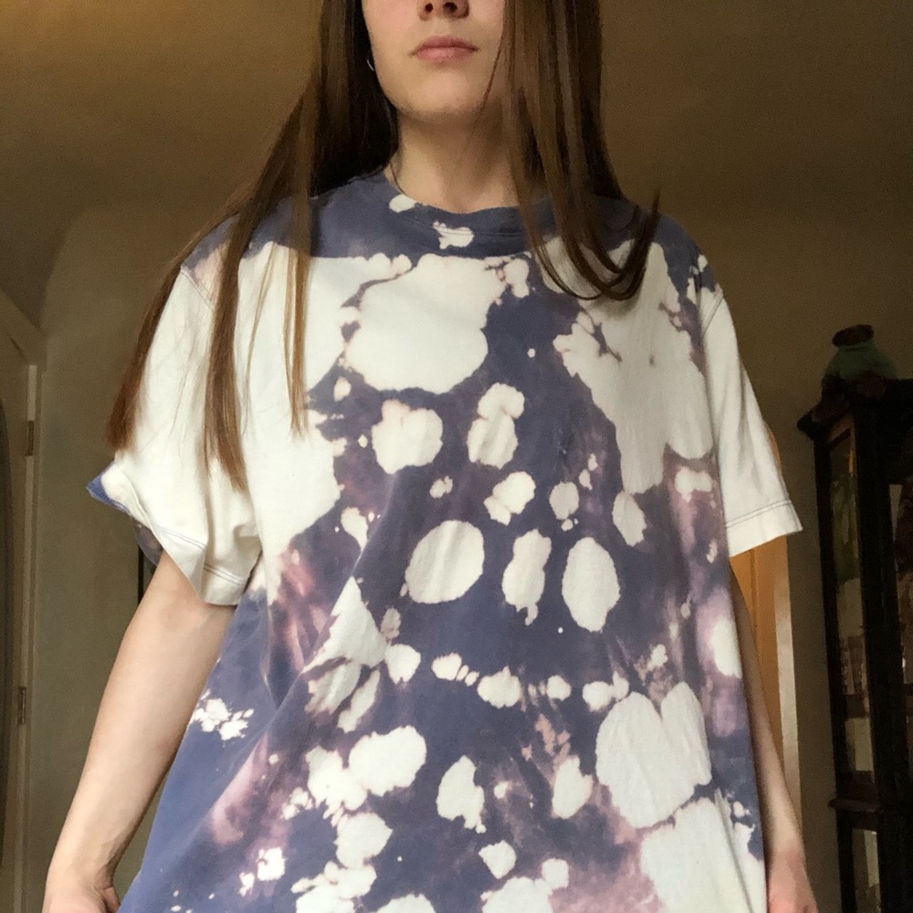 Bleach dyed cotton shirt, oversized✨